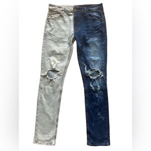 Fashion Nova Two-Toned Distressed Jeans Size 34